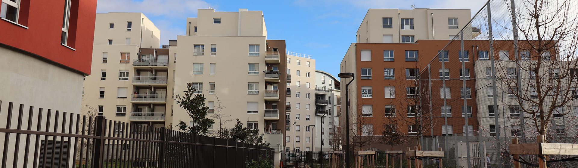 Immeubles d'habitation modernes dans le quartier du Tonkin à Villeurbanne